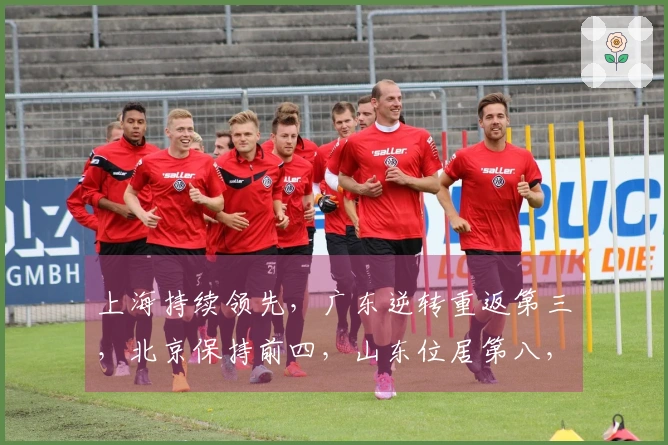 上海持续领先，广东逆转重返第三，北京保持前四，山东位居第八，辽宁居第九